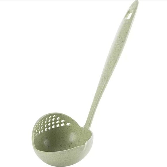Ladle Plastic Green Purple 2PC Skimmer Spoon Filter Strainer Soup Spoons Random - Picture 2 of 6